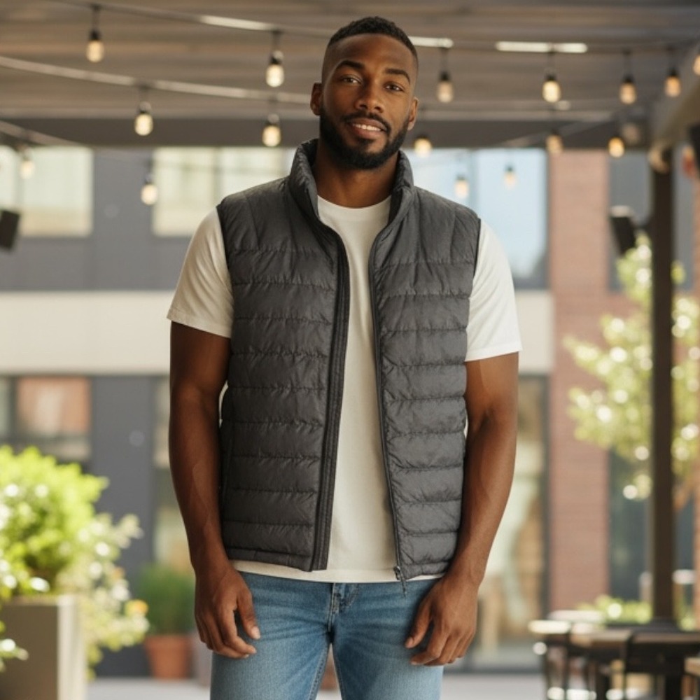 Hawke & Co Sport Performance Puffer Vest XL Gray Duck Down Blend Warm Casual‎